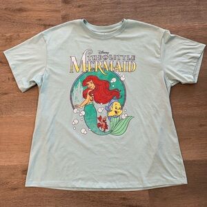Disney The Little Mermaid Retro Short Sleeve Shirt Light Baby Blue